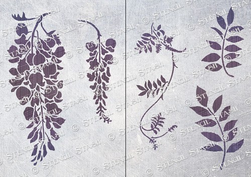 Stencil fiori foglie di - fiori,