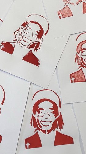 Stencil serigrafia carta - su,