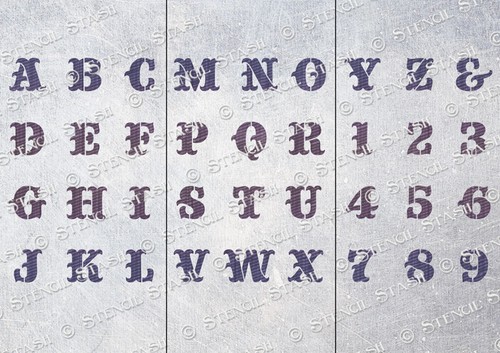 Circo lettere numeri stencil - e,